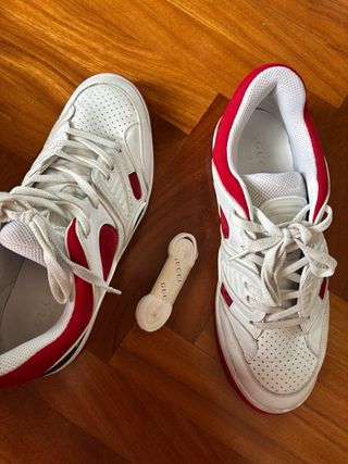 Sneakers Gucci Basket Bianche Rosse