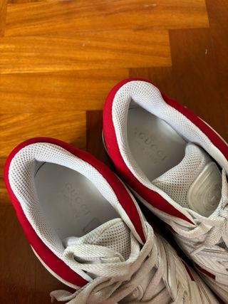 Sneakers Gucci Basket Bianche Rosse