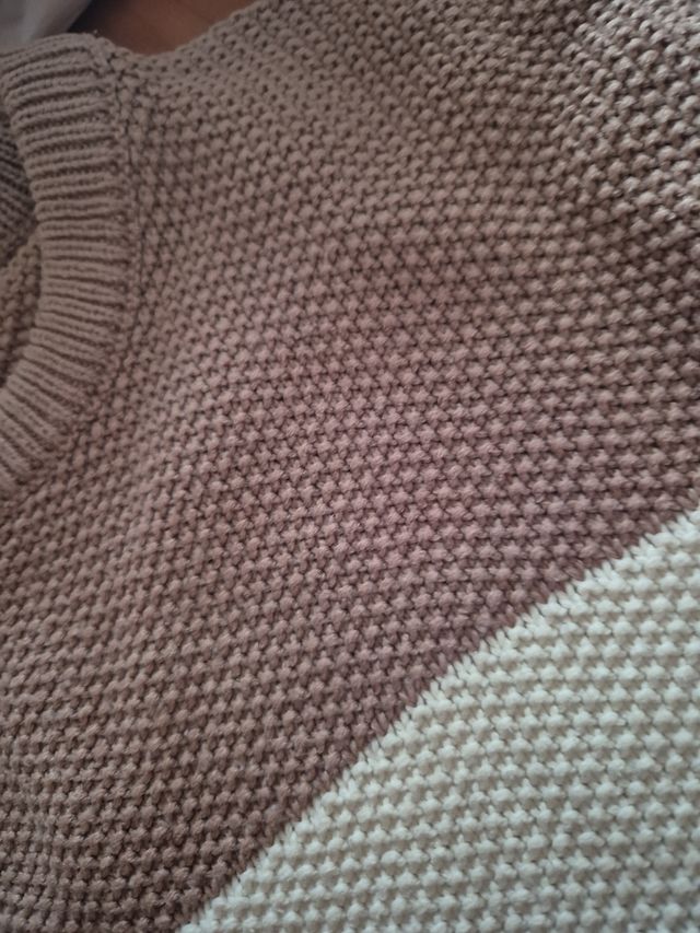 Maglione a righe uomo beige nero marrone