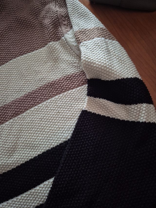 Maglione a righe uomo beige nero marrone