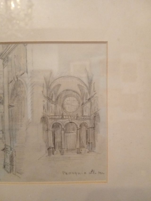 Dibujo antiguo de arquitectura