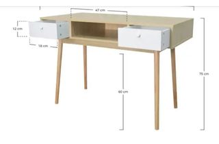 Escritorio 2 cajones madera