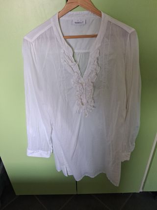 Camicia donna Yessica bianca con rouches