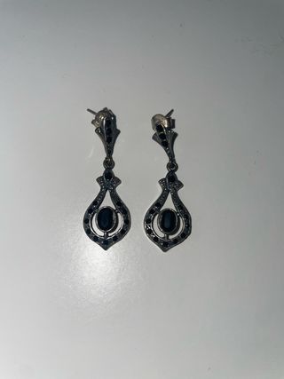 Pendientes Vintage Plata y Negro
