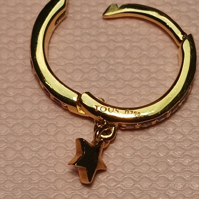 Tous piercing oro 18K brillantes y zafiros rosas 