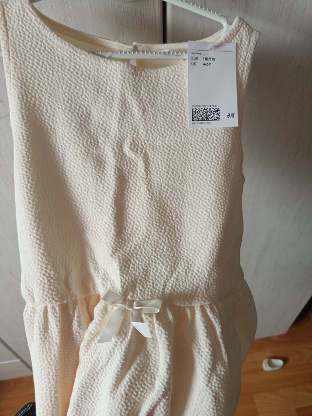 Vestido de niña H&M crema 4-6 años