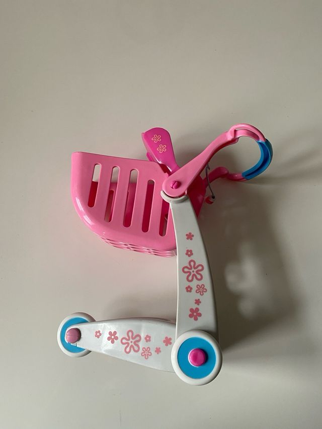 Carrito de bebé Nancy rosa y azul, como se ve 