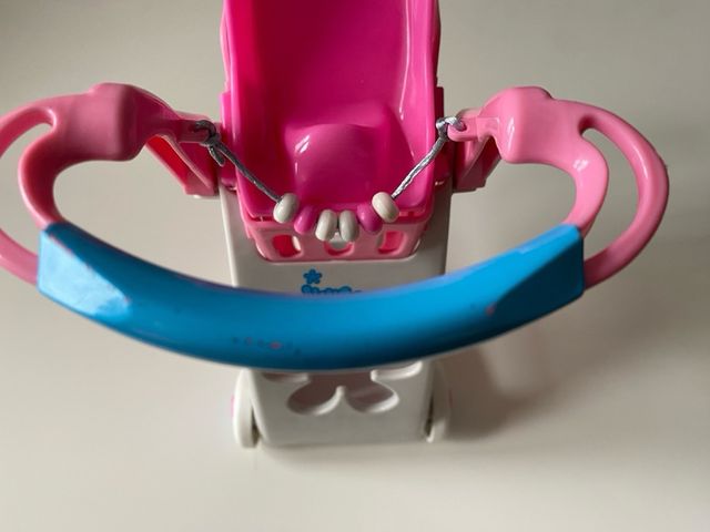 Carrito de bebé Nancy rosa y azul, como se ve 