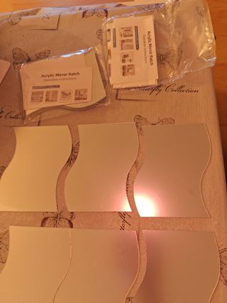12 Pegatinas Espejo Decorativas Plateadas