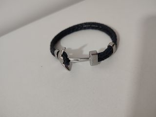 Pulsera Lotus Ancla Hombre Azul/Plata