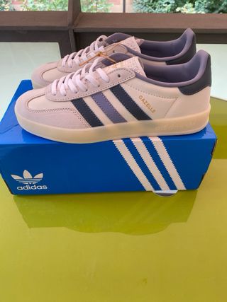 Adidas Gazelle Vintage Blancas y Grises