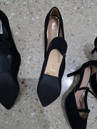 Lote 3 pares de zapatos negros