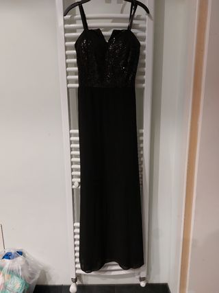 Abito da sera lungo paillettes nero