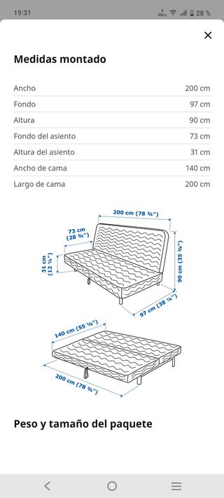 Sofá cama gris IKEA