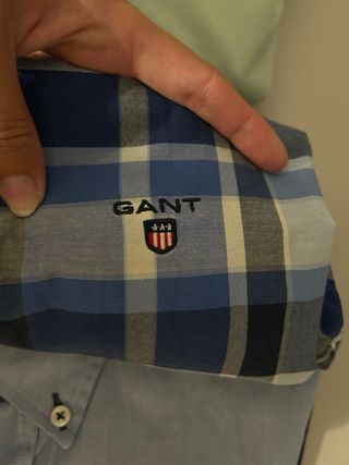 Camisa GANT cuadros azul blanca Talla XS