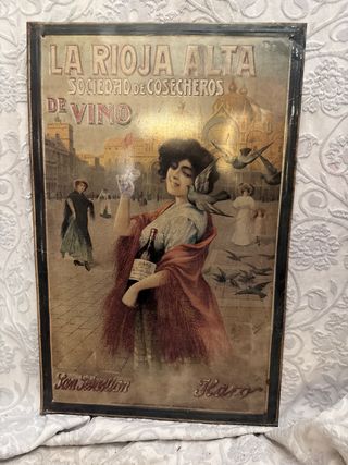Cartel Chapa Antiguo La Rioja Alta Vino
