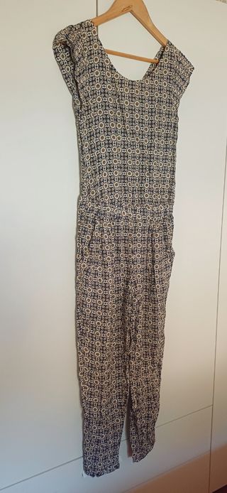 Mono Zara estampado beige y azul