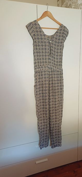 Mono Zara estampado beige y azul