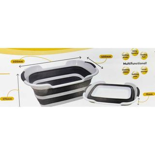 Cesta Plegable de Silicona Blanco/Gris