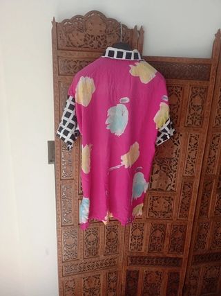 Camisa Vintage 100% seda Multicolor