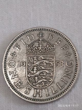 Lote de 3  Monedas One Shilling 1953,1954 y 1955