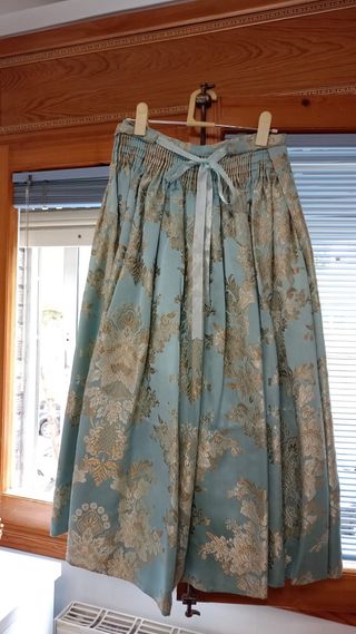 Falda Baturra Huertana Tradicional Azul/Oro/Nacar