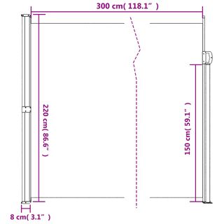 vidaXL Toldo lateral retráctil marrón 220x300 cm