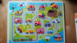 Puzzle madera transportes