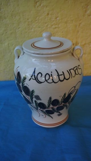 Tinaja Aceitunas Vintage Cerámica 26x17cm