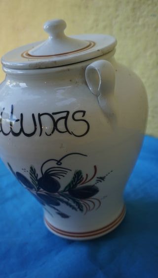 Tinaja Aceitunas Vintage Cerámica 26x17cm