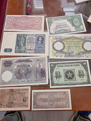 Lote Billetes Antiguos pero son FASIMILES 