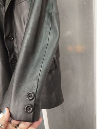 Chaqueta Piel Ovino Hombre Gris Talla xL