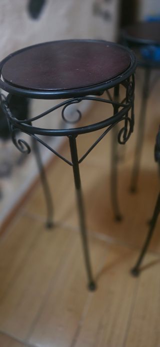 Set 3 Mesas Decorativas Hierro y Madera