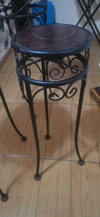 Set 3 Mesas Decorativas Hierro y Madera