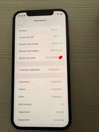 iPhone 12 128GB Azul - Batería 85%. SOLO ENVIOS