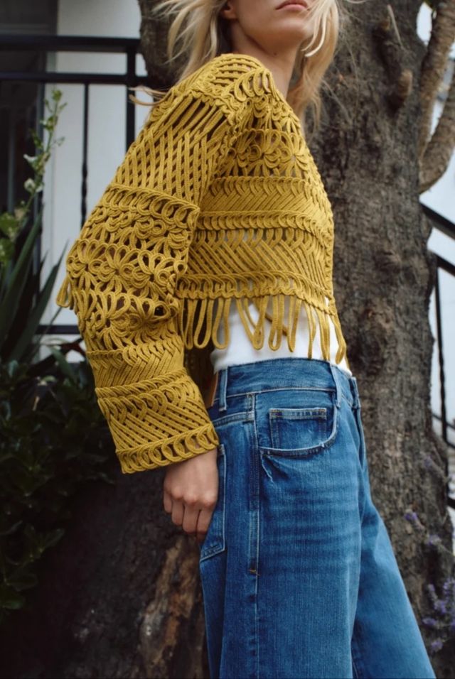 Cárdigan Amarillo Tejido Zara