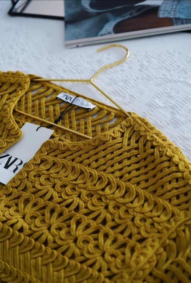 Cárdigan Amarillo Tejido Zara