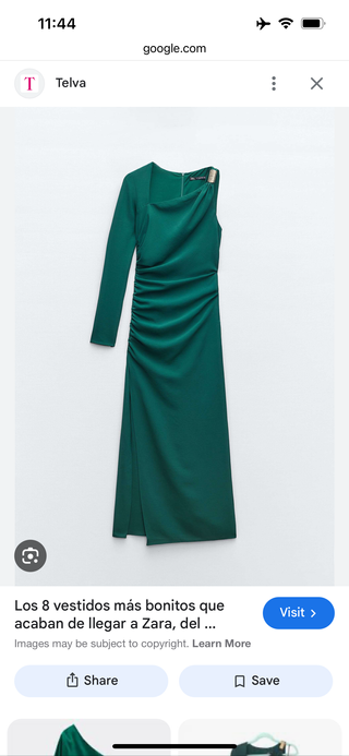 Vestido fiesta Zara verde