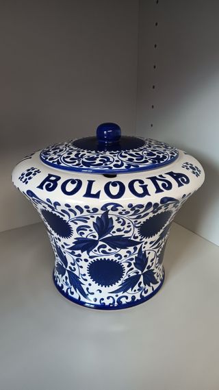 Vaso Amarena Fabbri Bologna Ceramica Blu