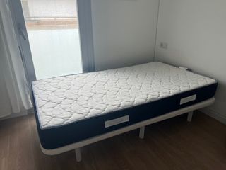 Base, canape tapizada 105x190 y colchon, cama