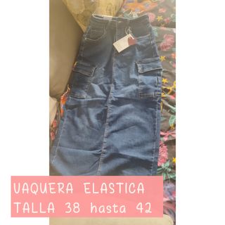 Falda vaquera larga cargo talla 38-42