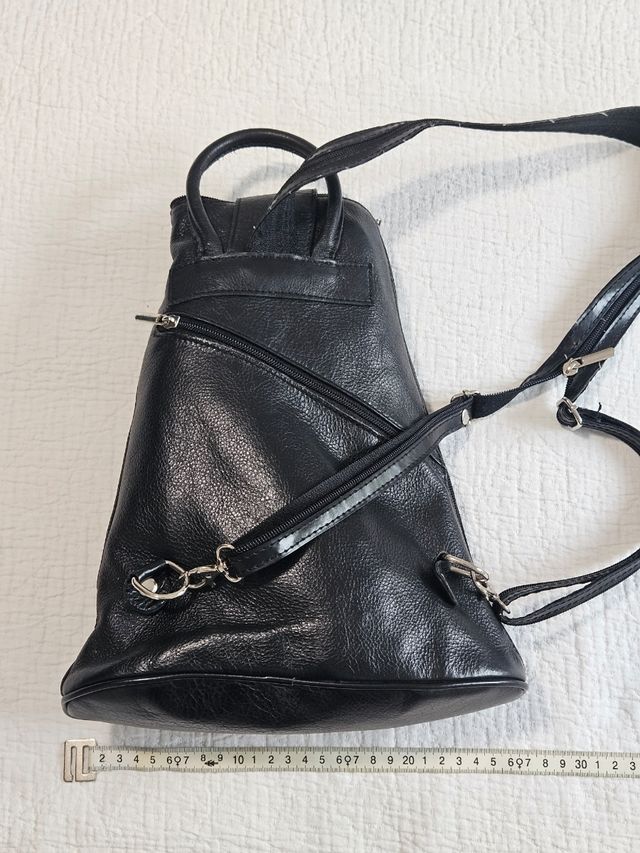 Bolso Mochila Piel Negro