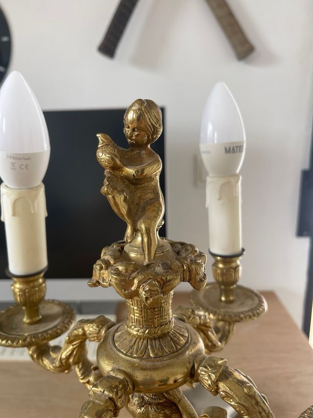 Lampara de bronze antigua