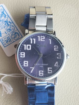 Reloj Sami Acero Hombre Azul Plata nuevo.