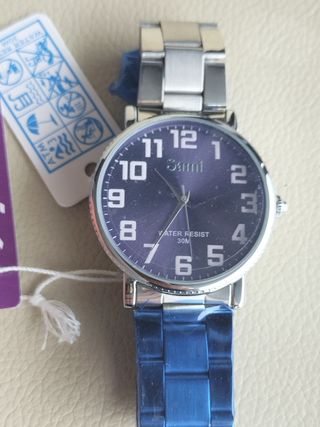 Reloj Sami Acero Hombre Azul Plata nuevo.
