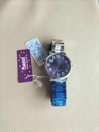 Reloj Sami Acero Hombre Azul Plata nuevo.