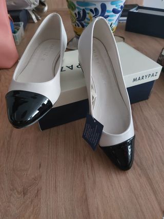 Zapatos Marypaz beige y negro talla 38