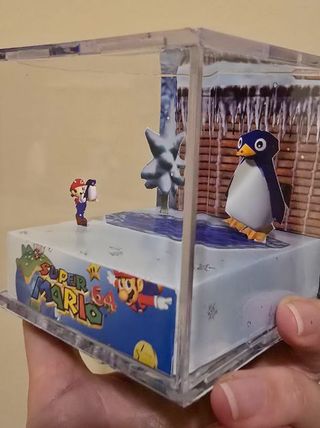 Diorama Super Mario 64 Pinguino