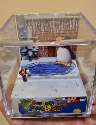 Diorama Super Mario 64 Pinguino
