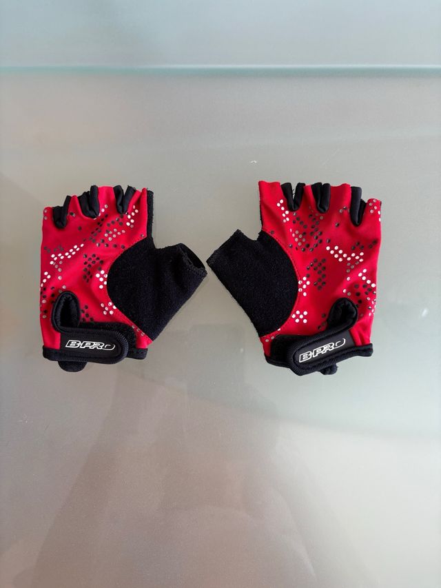 Guantes Ciclismo Niños B-PRO Rojos. 8-10 años